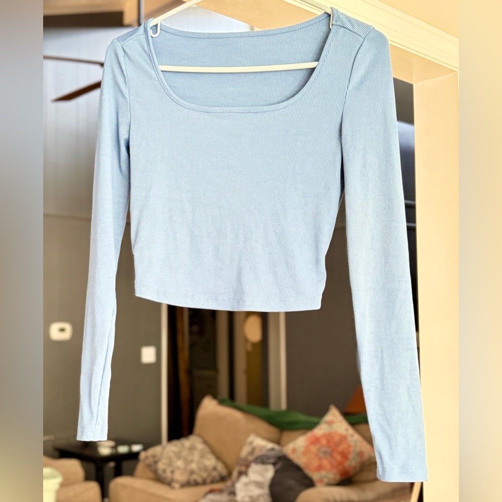 Sky Blue Long Sleeve Women's Top